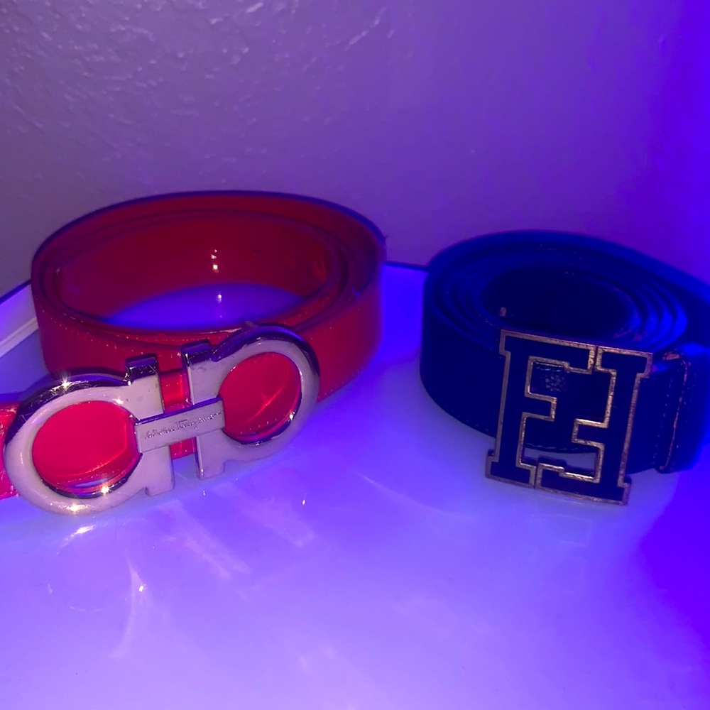 Ferragamo and fendi belts.